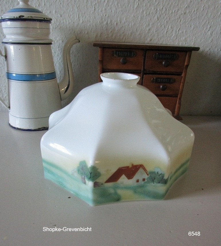 Oude zeshoekige lampenkap, Antiek en Kunst, Ophalen of Verzenden