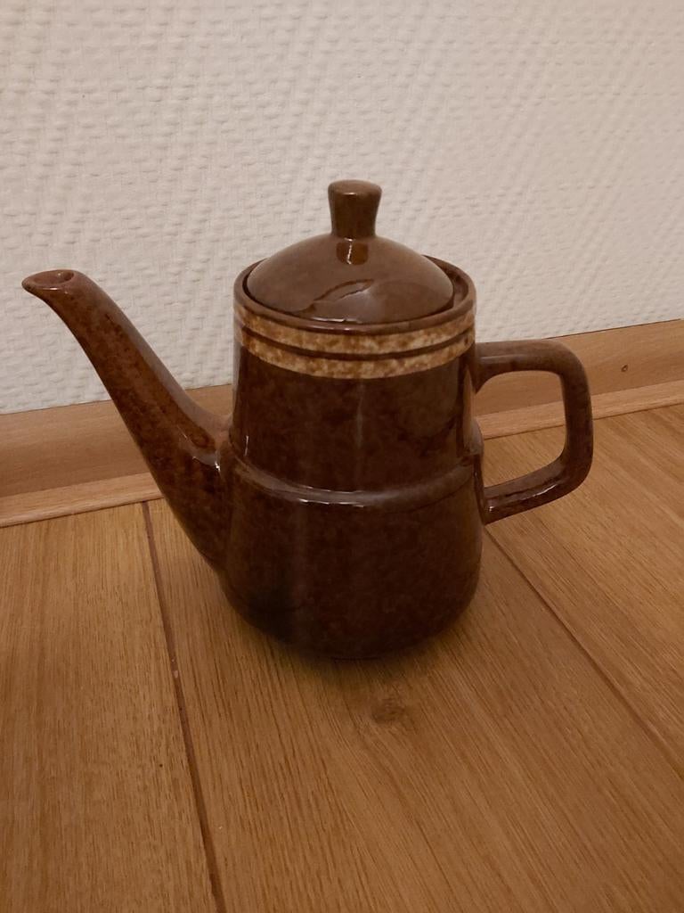 Vintage GDR Koffiepot - Bruin Keramiek, Ophalen of Verzenden