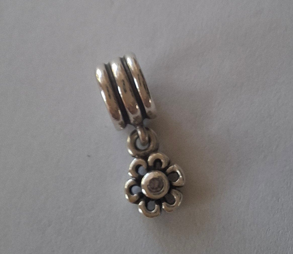 Pandora bedel met hanger en stras, Pandora, Ophalen of Verzenden, Zo goed als nieuw, 1 bedel