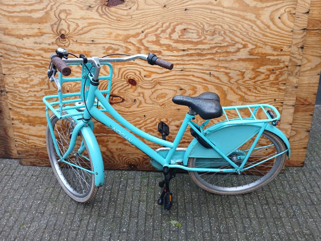Nogan meisjesfiets - Turquoise - Gebruikt, Fietsen en Brommers, Fietsen | Meisjes, Ophalen, Gebruikt, Velgrem, Overige merken