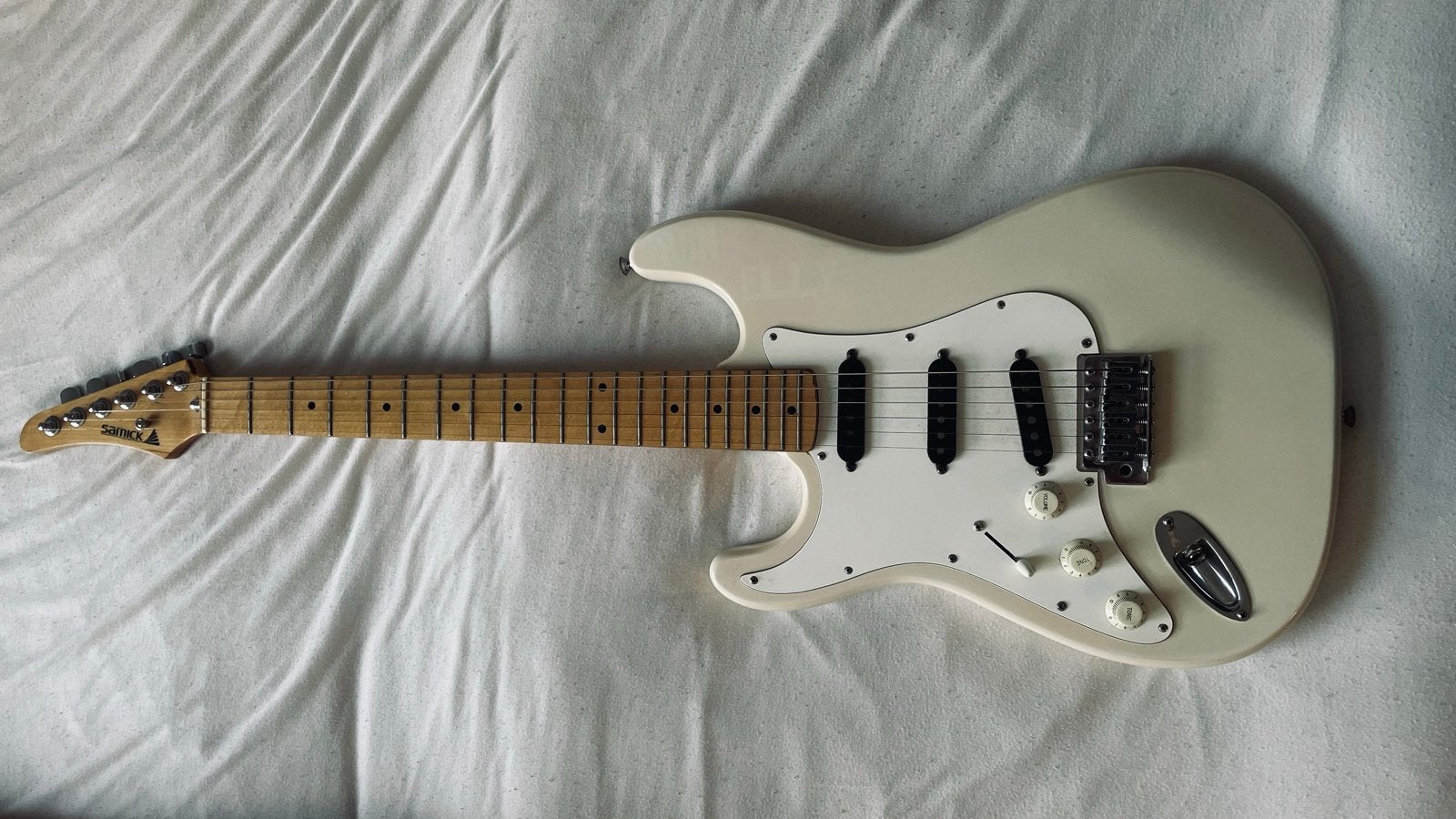 Samick Stratocaster uit 1991 - Goede staat voor leeftijd, Muziek en Instrumenten, Ophalen of Verzenden, Gebruikt, Solid body, Overige merken