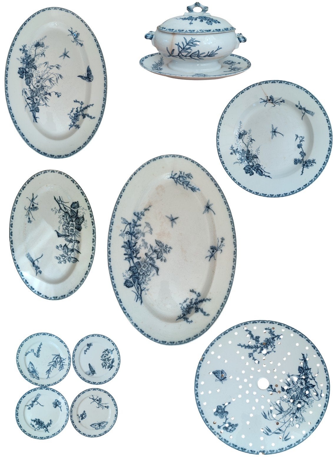 Antiek Carmen Terre de Fer servies items, Ophalen
