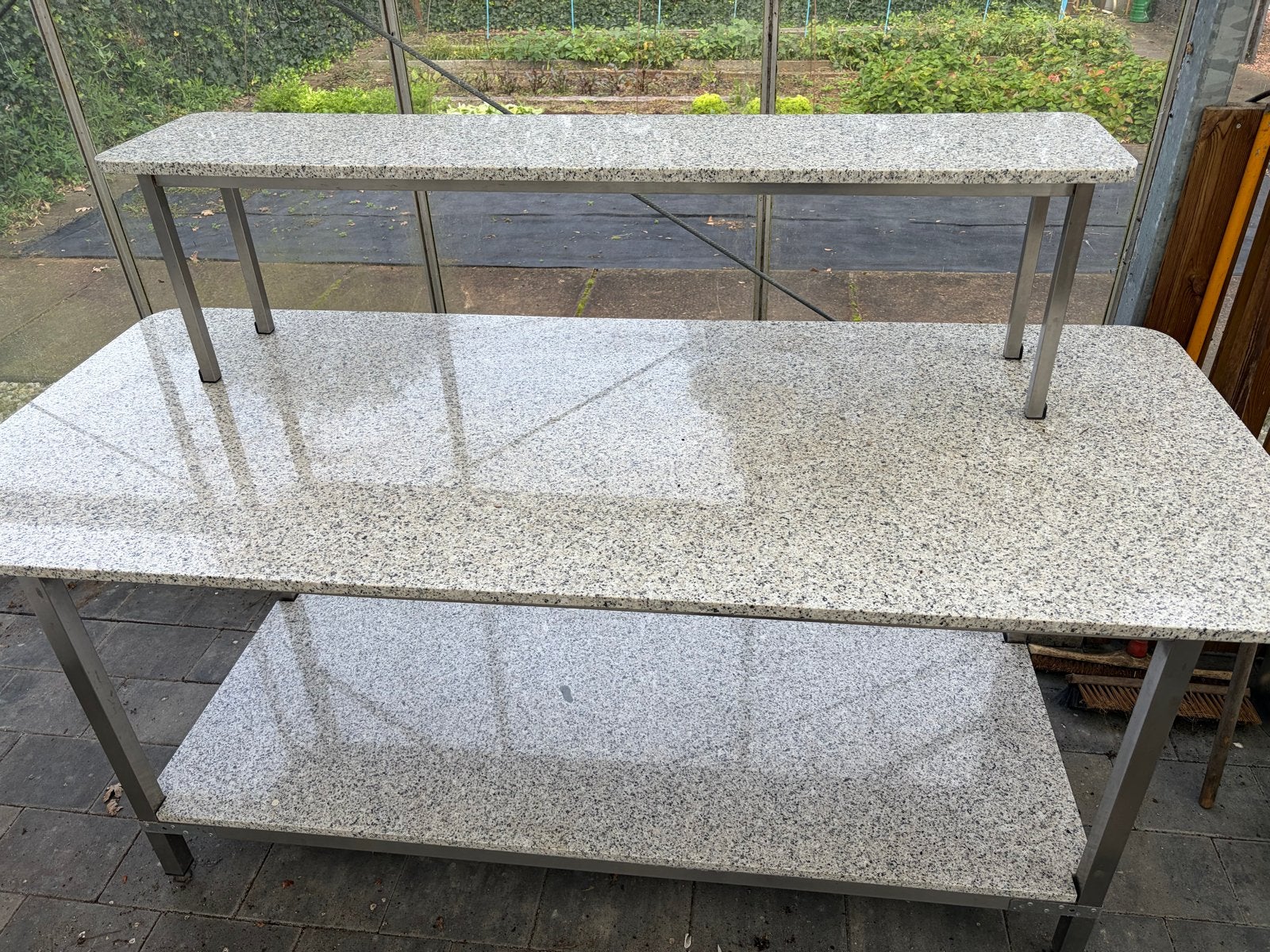 Etagère tafel graniet granieten bladen, Ophalen, Gebruikt