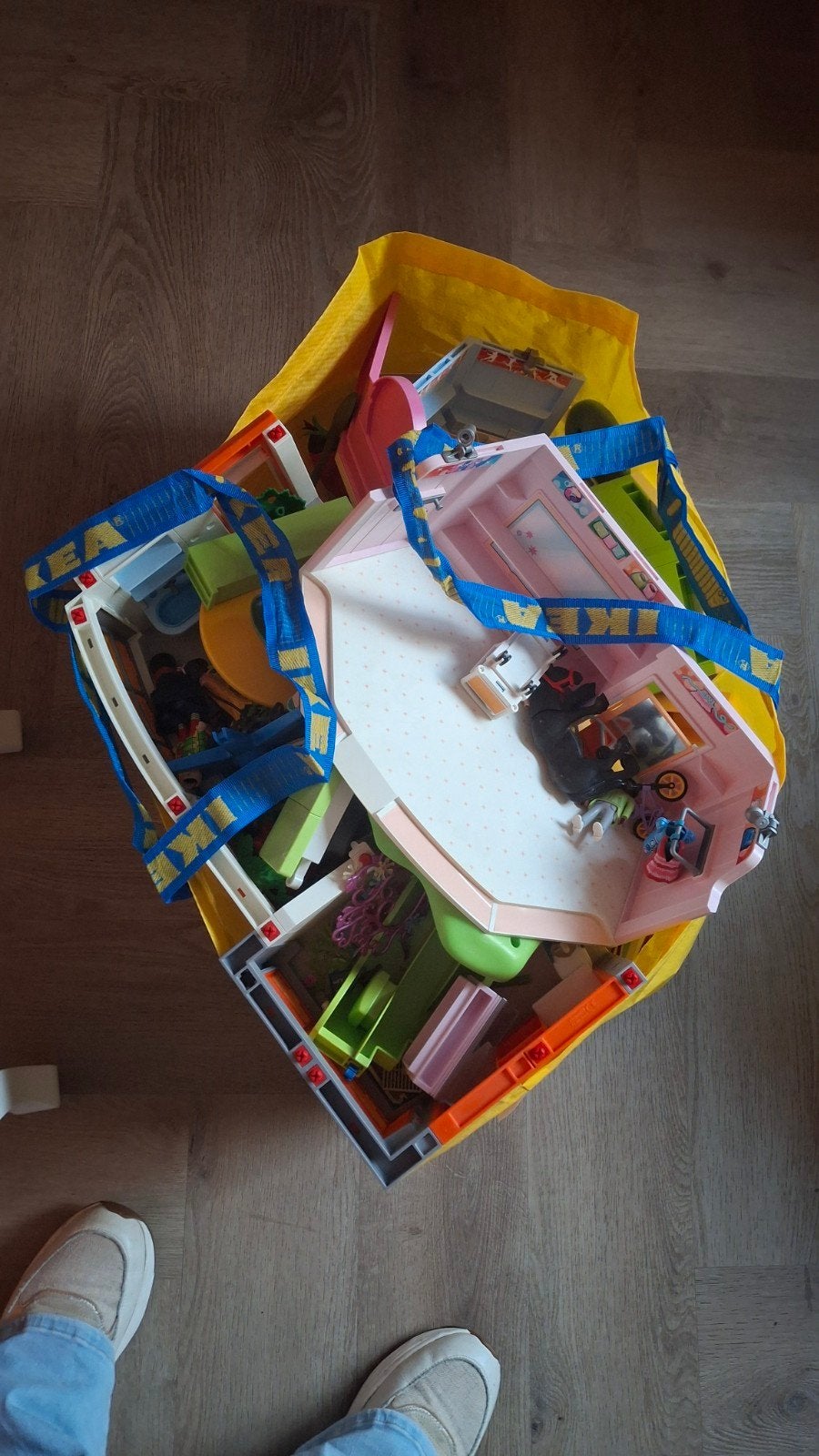 Grote IKEA tas vol Playmobil sets en boekjes, Ophalen, Gebruikt