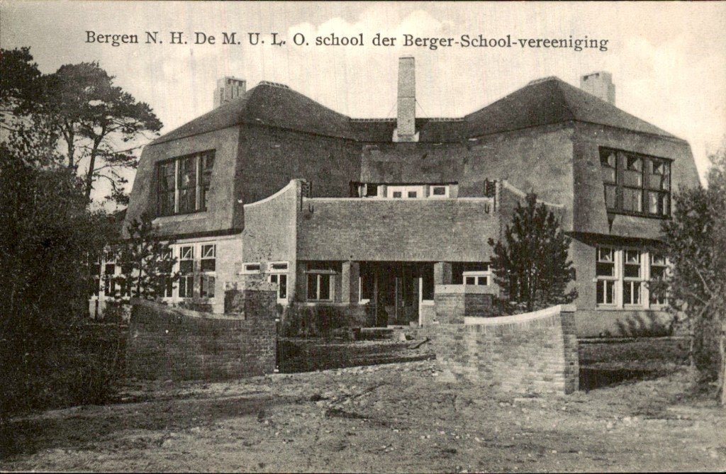 Bergen - De MULO school - Berger-School-vereniging, Verzamelen, Ophalen of Verzenden, Voor 1920, Ongelopen, Noord-Holland