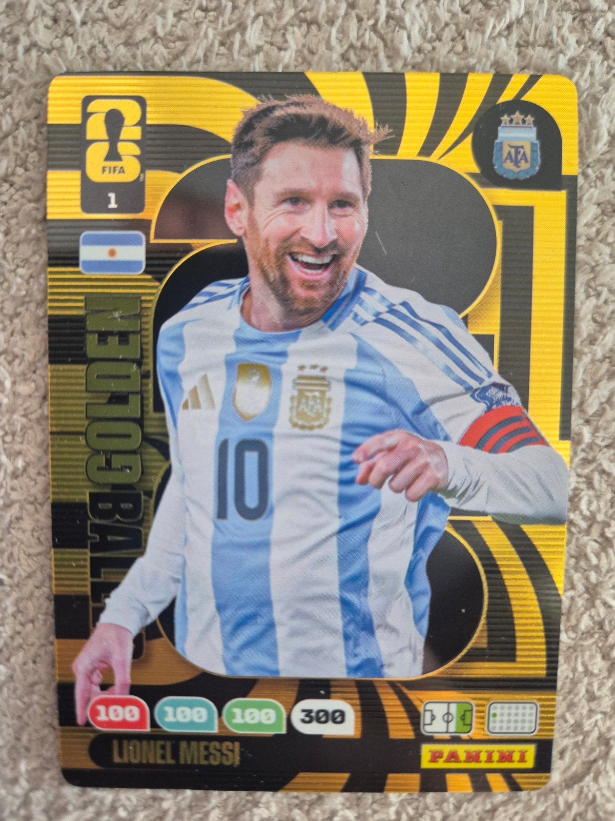 Lionel Messi FIFA World Cup 2026 Golden Baller kaart, Ophalen, Zo goed als nieuw, Buitenlandse clubs, Spelerskaart