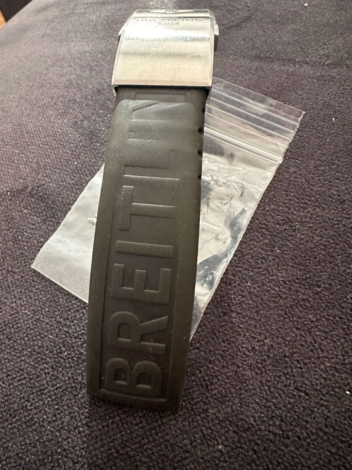 Originele Breitling rubberen band met vouwsluiting, Ophalen of Verzenden, Gebruikt