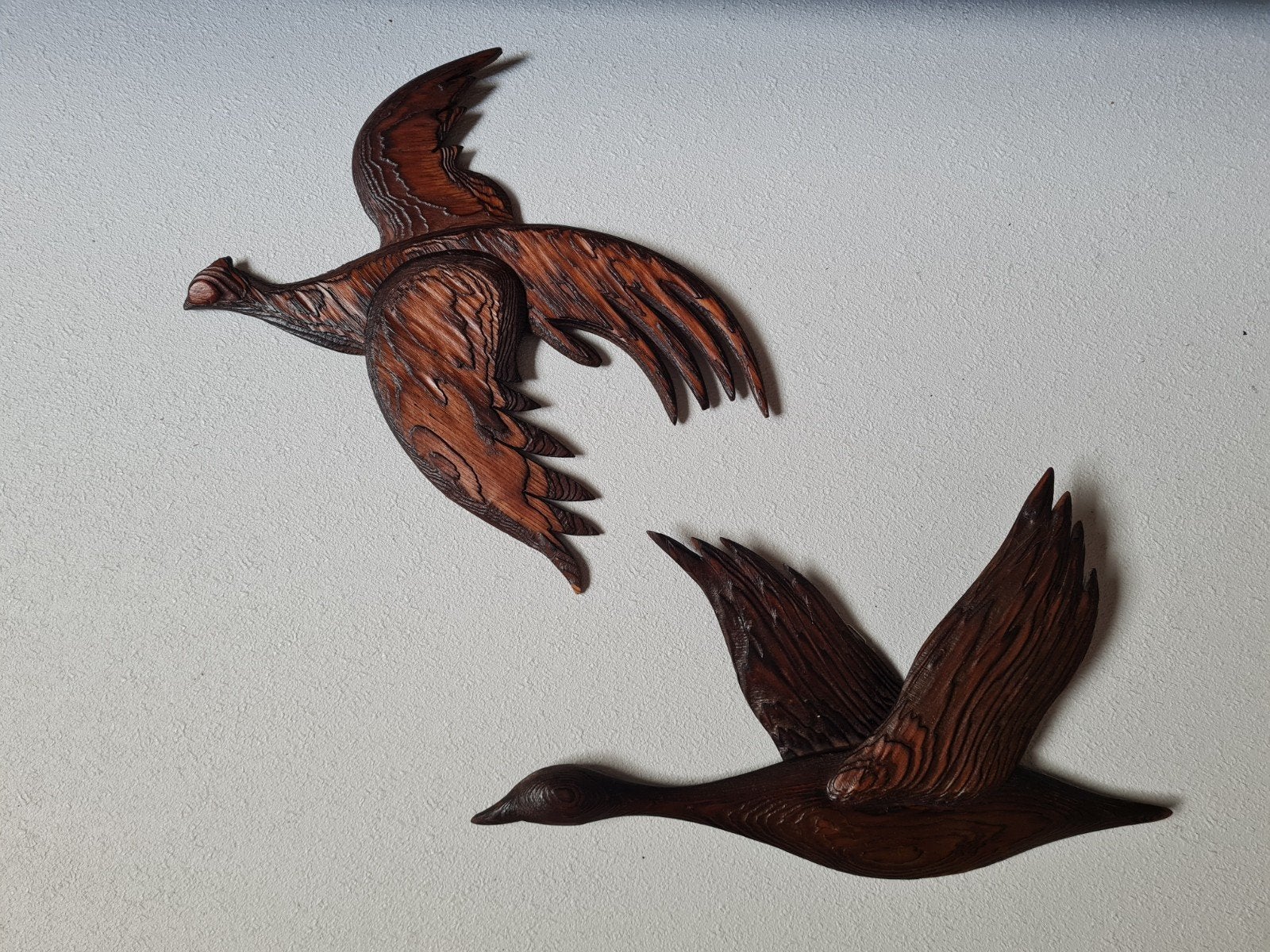 Houten vintage wanddecoratie vliegende Vogels wandvogels, Huis en Inrichting, Woonaccessoires | Wanddecoraties, Ophalen of Verzenden