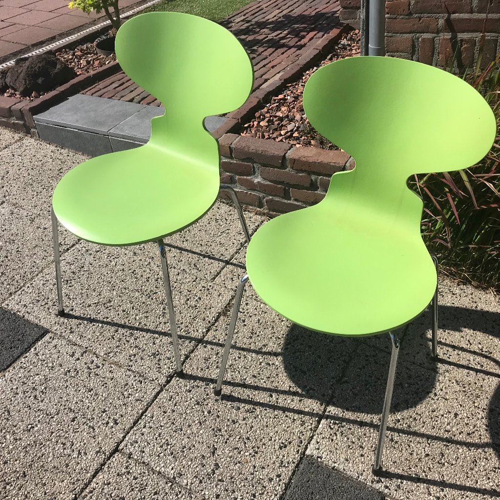 2  Fritz Hansen  3101 Mier Ant stoel chairs groen, Ophalen, Gebruikt, Overige kleuren, Nvt