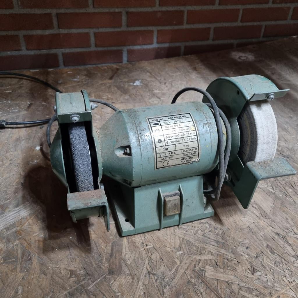 slijpmachines/ polijstmachine, Doe-het-zelf en Verbouw, Gereedschap | Slijpmachines, Ophalen, Gebruikt, Minder dan 700 watt, Werkbankslijpmachine