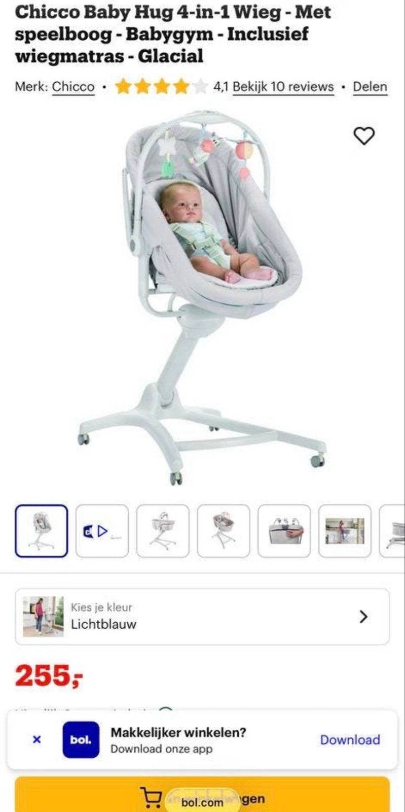 Baby wieg met meerdere functies - Chicco Baby Hug 4-in-1, Kinderen en Baby's, Babywiegjes en Ledikanten, Ophalen of Verzenden