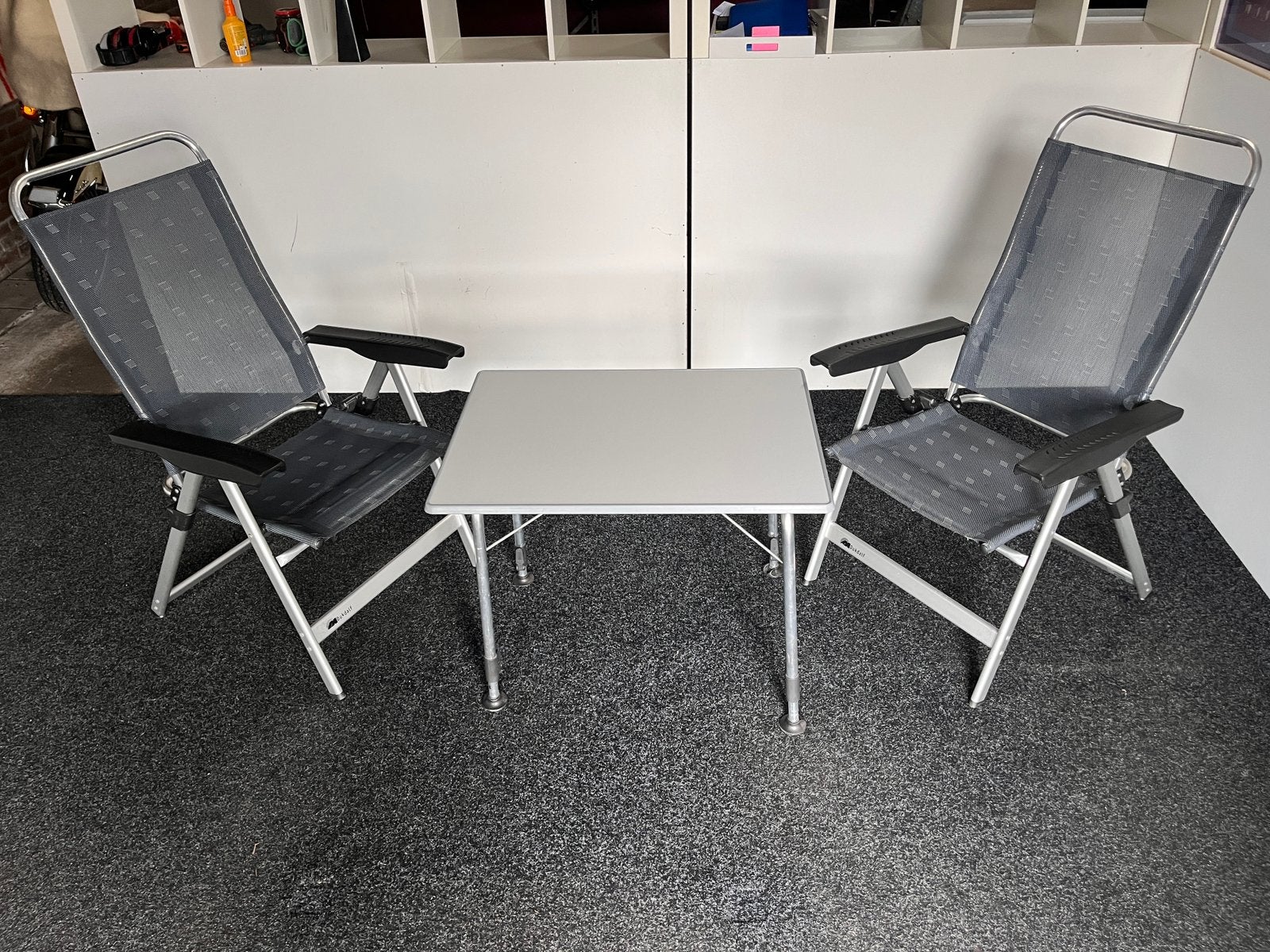 Kampeertafel Dukdalf stabilic met dukdalf stoelen, Ophalen, Gebruikt, Campingtafel