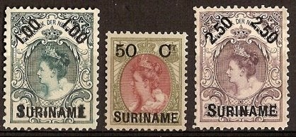 Suriname NVPH nr 34/6 ongebruikt Hulpuitgifte 1900, Ophalen of Verzenden, Postfris