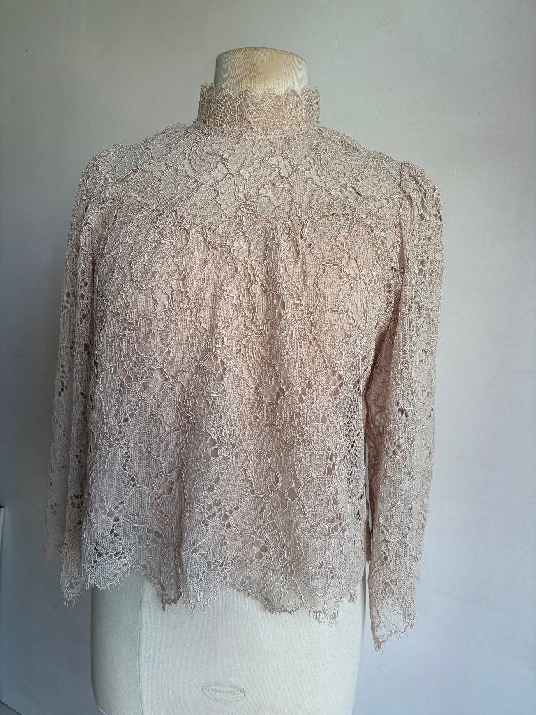 suncoo kanten top beige maat 2, Maat 38/40 (M), Verzenden, Beige, Zo goed als nieuw