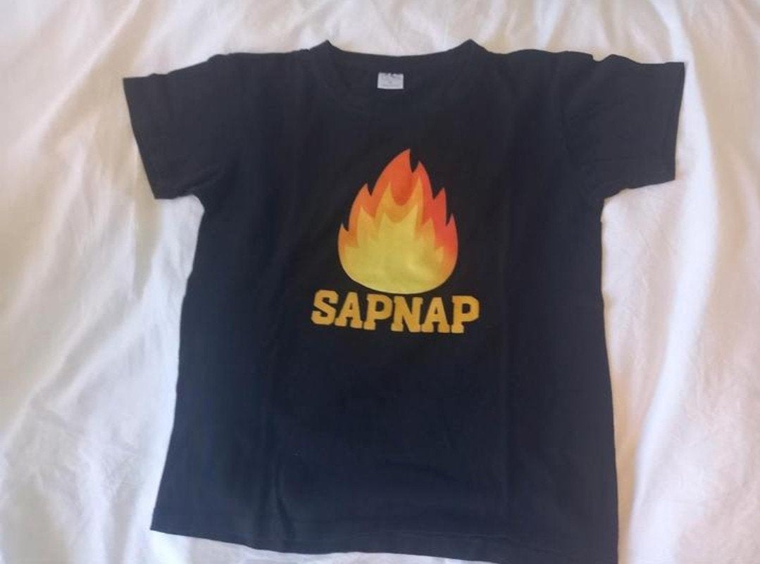 Sapnap merchandise T-shirt maat S, Ophalen of Verzenden, Zo goed als nieuw, Maat 46 (S) of kleiner, Zwart