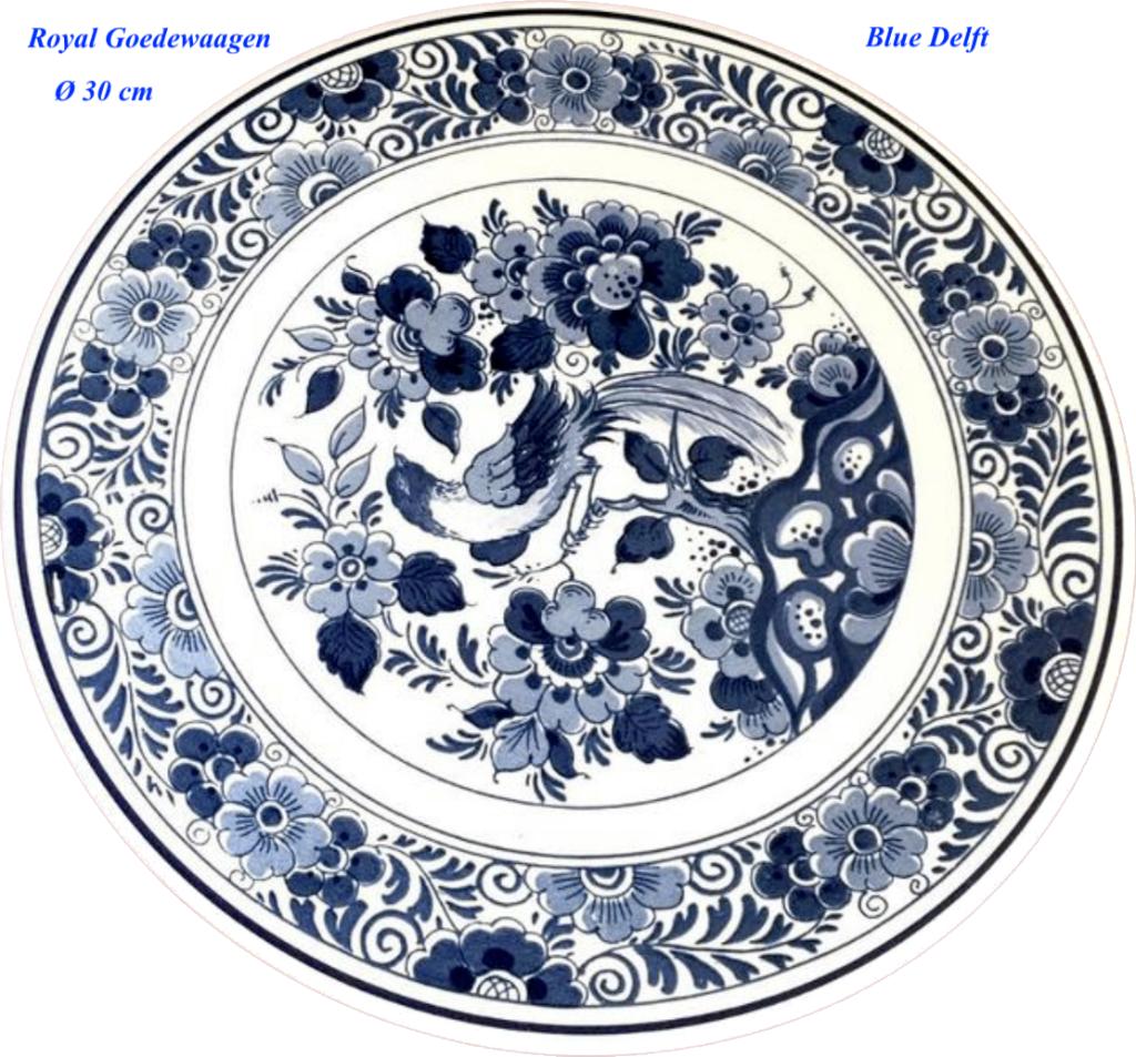 Teab Wandbord ø 30 Royal Goedewaagen Blue Delft Holland, Antiek en Kunst, Ophalen