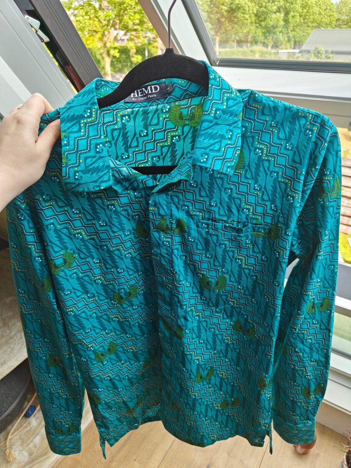 HEMD Giani  Paolo - Turquoise overhemd  - maat L, Ophalen of Verzenden, Nieuw, Blauw, HEMD