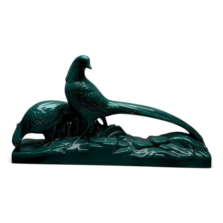 Frans majolica sculptuur met fazanten, Ophalen of Verzenden