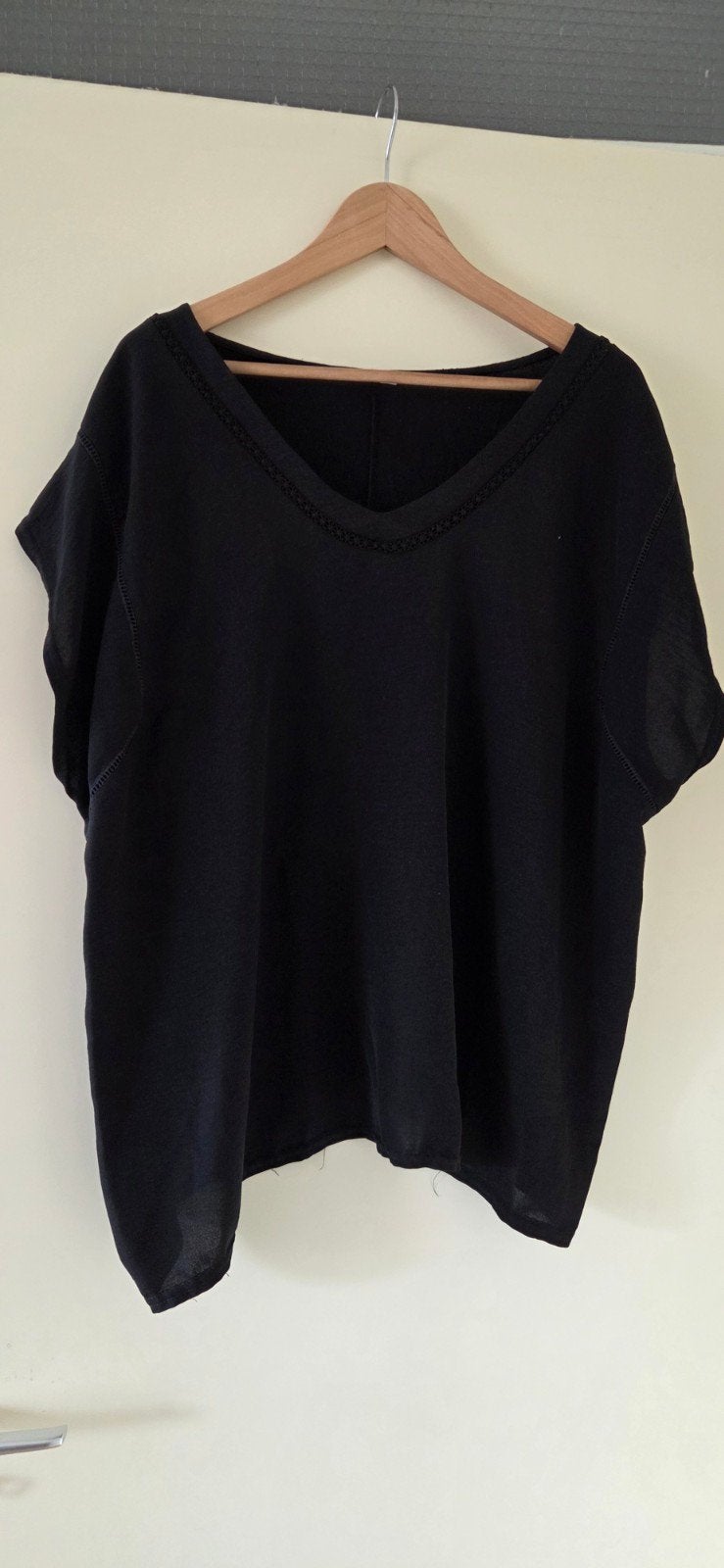 Zwart Paprika T-shirt met V-hals en korte mouwen, maat 6, Kleding | Dames, Grote Maten, Zwart, Paprika, Gedragen, Shirt of Top