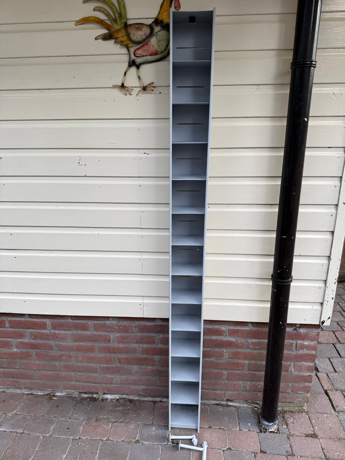 CD Rek - Grijs - 176 cm hoog, Ophalen, Gebruikt, 150 discs of meer, Metaal