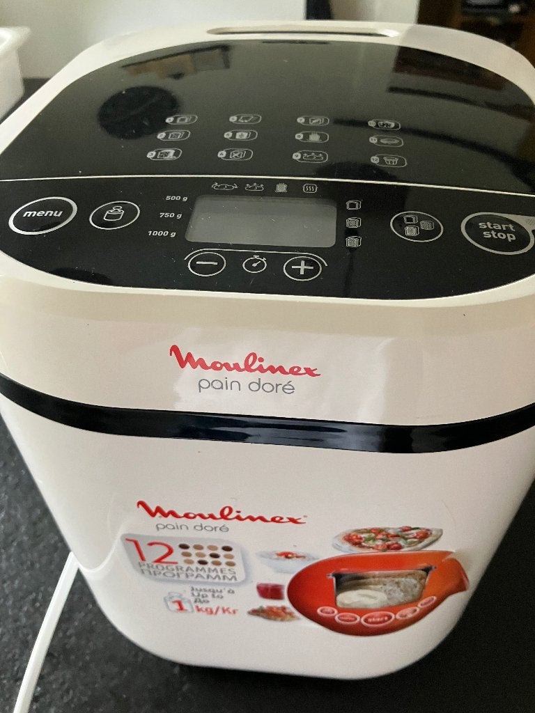 Moulinex broodpakmachine, Met timer, Gebruikt, 800 tot 1200 gram deeg, Ophalen of Verzenden