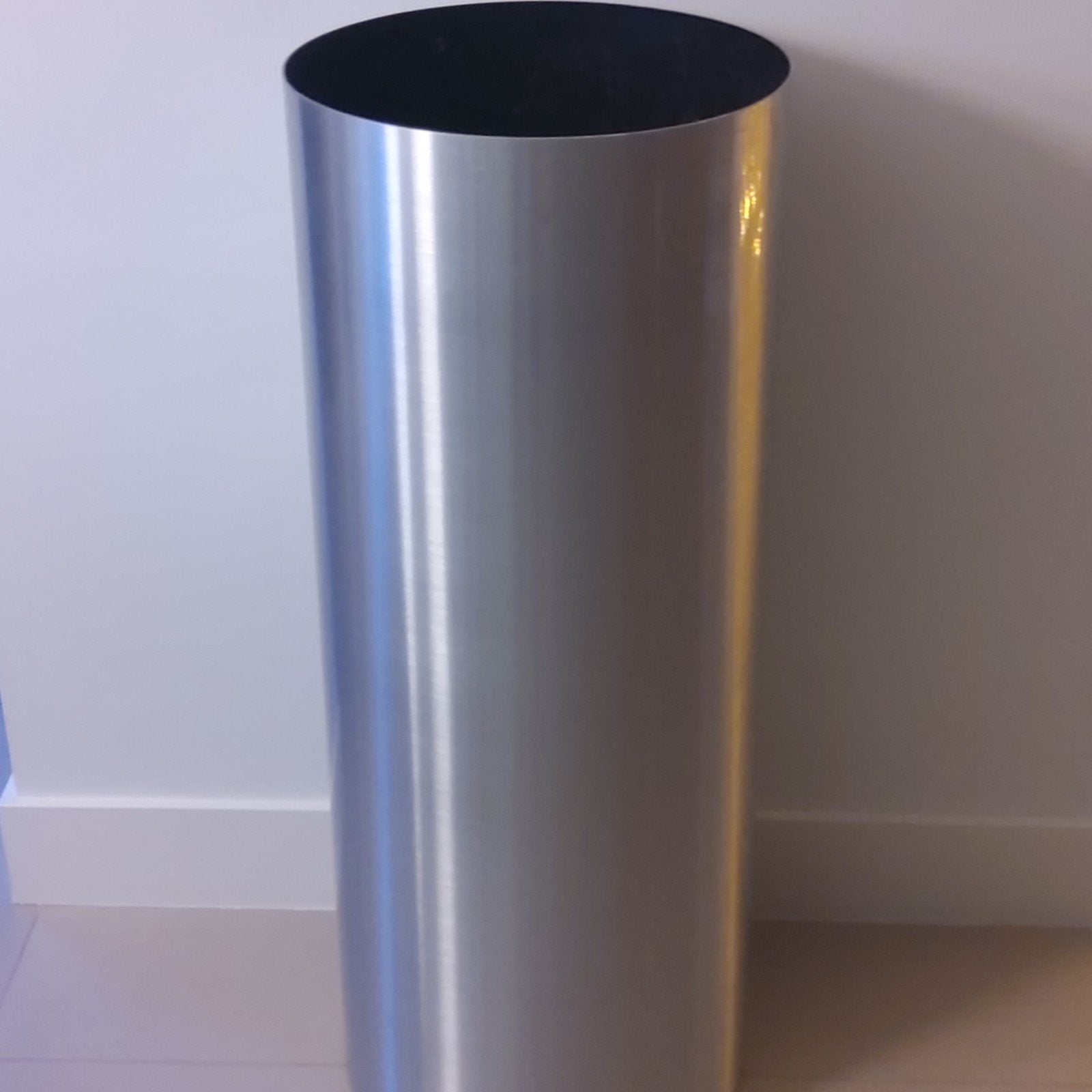 Grote RVS plantenbak / vaas, 97 cm hoog, Huis en Inrichting, Woonaccessoires | Vazen, Ophalen, Gebruikt, Metaal, Geschikt voor droogbloemen