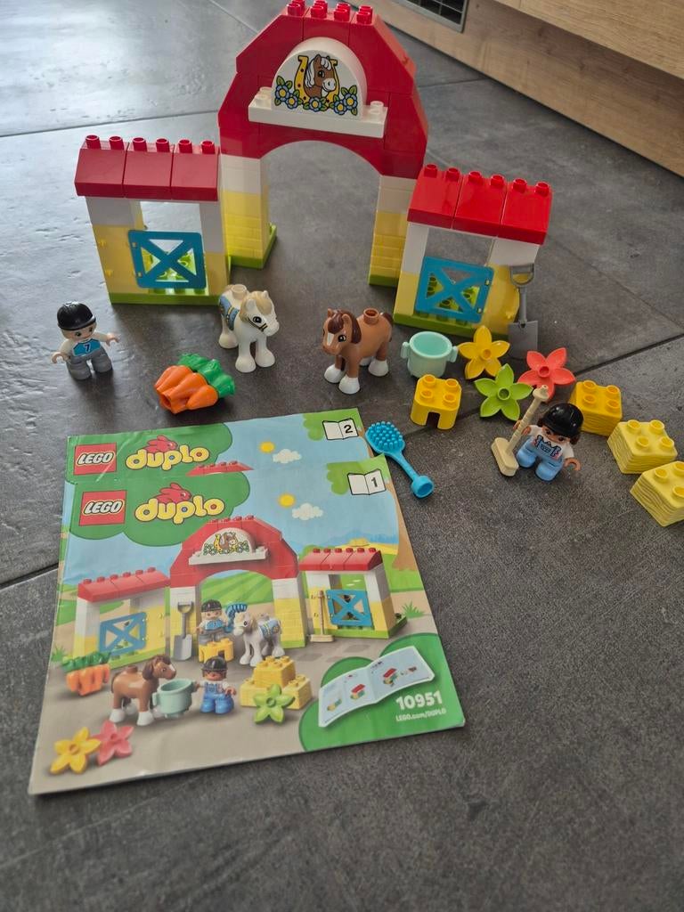 Duplo paardenstal en pony's verzorgen 10951, Overige thema's, Overige typen, Compleet, Ophalen of Verzenden