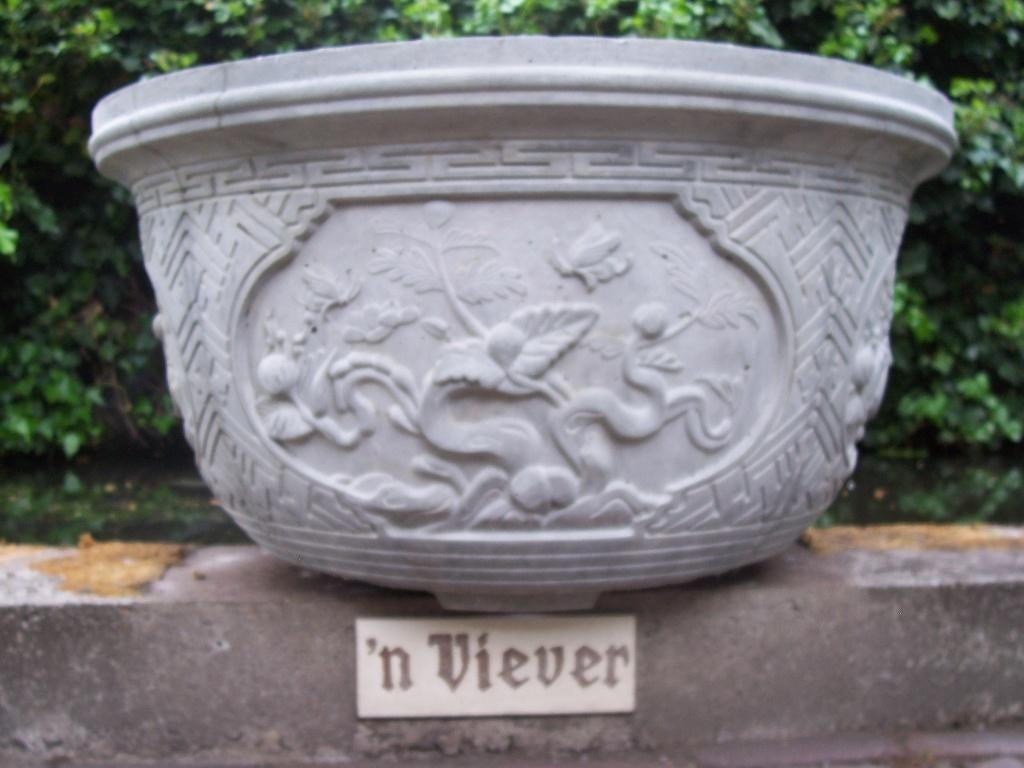 Nieuwe unieke grote betonnen bloempot 90 cm, Ophalen, 40 cm of meer, Rond, Nieuw