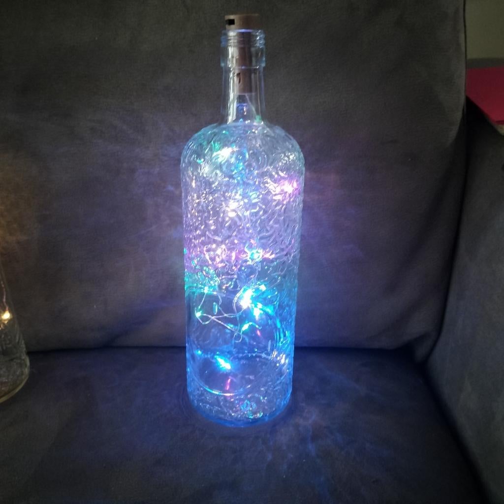 Decoratieve fles met LED-verlichting, Ophalen, Nieuw, Sfeervol, decoratief, modern