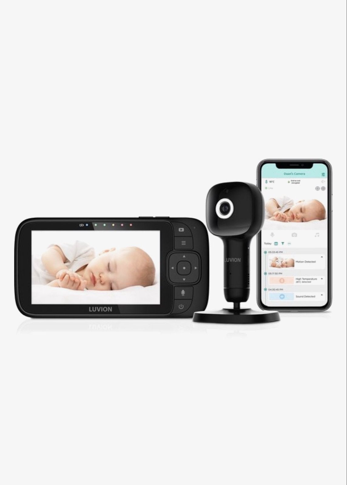 Luvion Essential Connect Babyfoon met wiegbeugel, Ophalen of Verzenden, Nieuw, 250 meter of meer, Camera