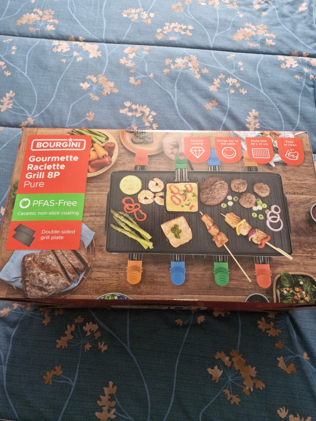 Nieuwe Bourgini Gourmette Raclette Grill 8P Pure, Ophalen of Verzenden, Nieuw, 8 personen of meer