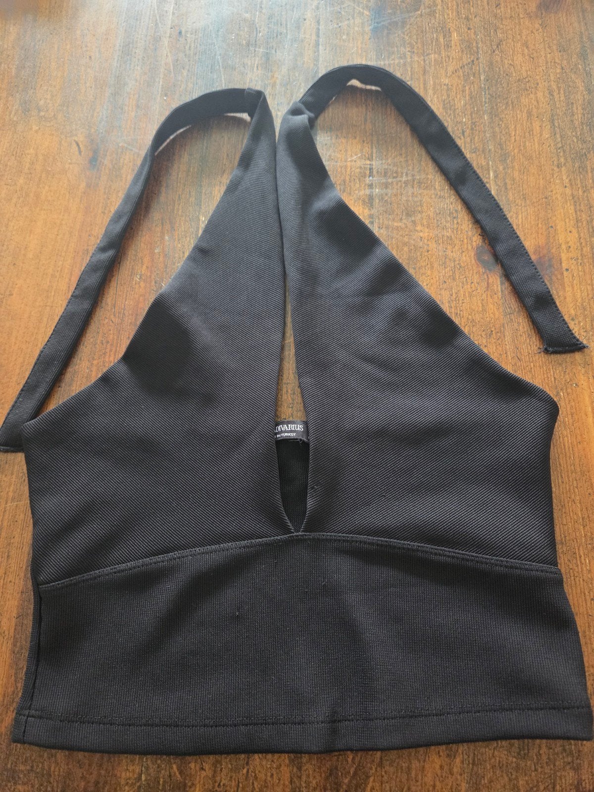 Stradivarius Zwarte Haltertop Maat S, Kleding | Dames, Zwart, Ophalen of Verzenden, Zo goed als nieuw, Stradivarius