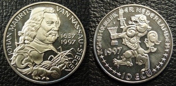 10 Ecumunt  Johan Maurits van Nassau 1997, Postzegels en Munten, Verzenden, Overige materialen, Nederland