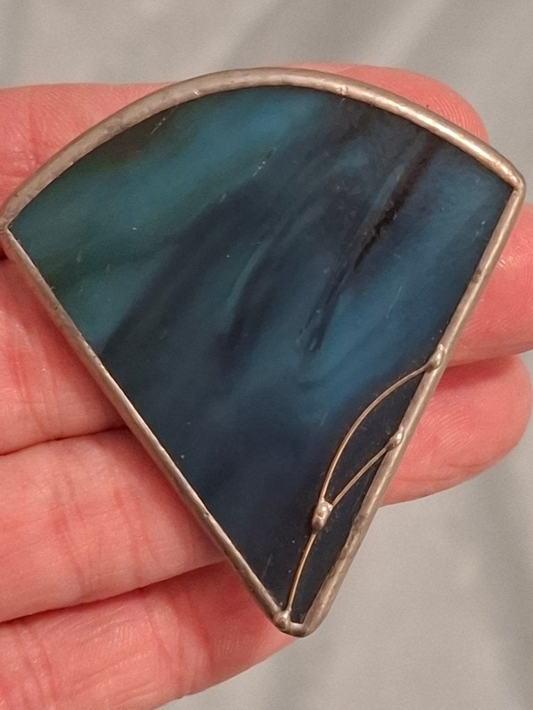 Vintage glas in lood broche FOKA DESIGN, Ophalen of Verzenden, Zo goed als nieuw, Overige kleuren, Overige materialen