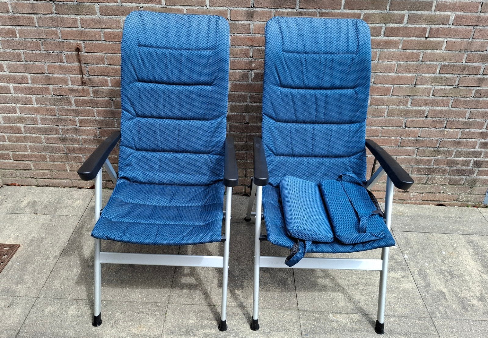 2x Travel & Co campingstoelen ANWB- verstelbaar Inklapbaar, Ophalen, Gebruikt