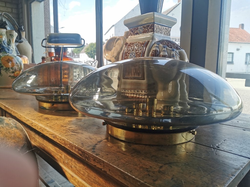 Vintage glashutte Limburg wand lamp, Ophalen, E27 (groot), Wandlamp, Glas