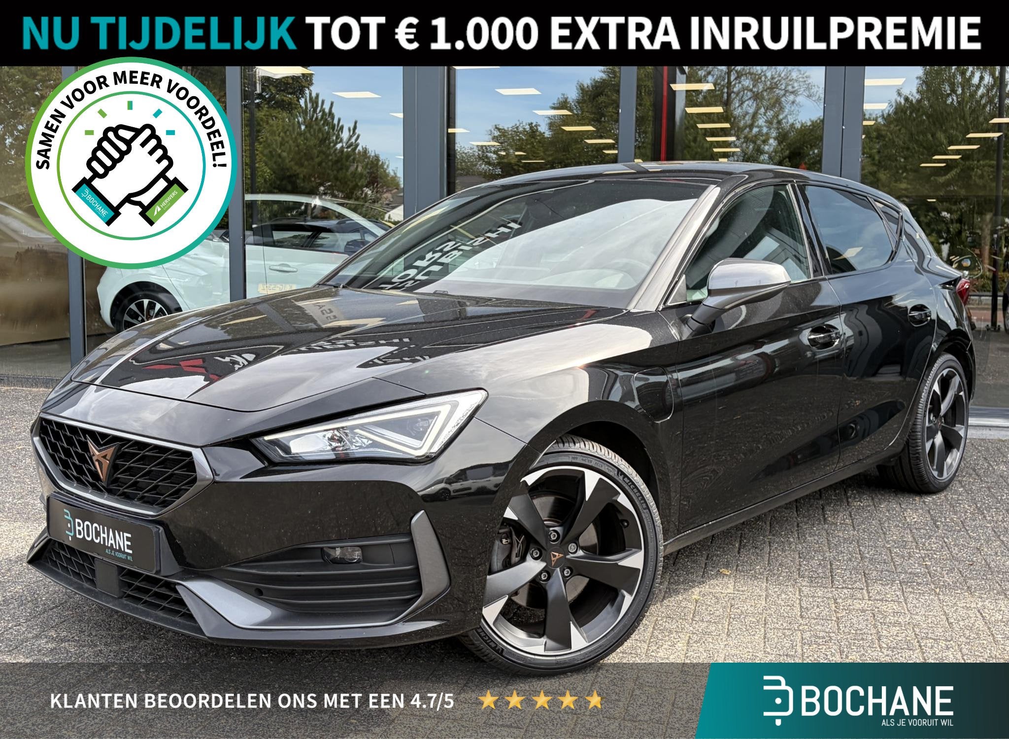 CUPRA Leon 1.4 e-Hybrid VZ Adrenaline | SOH 96% | Leer | Sto, Auto's, Gebruikt, 4 cilinders, Met garantie (alle), Leon