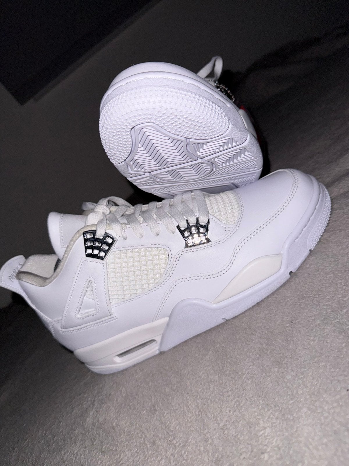 Jordan 4 “ Pure money “ ( eu44 ), Kleding | Heren, Schoenen, Ophalen, Zo goed als nieuw, Wit, Sportschoenen