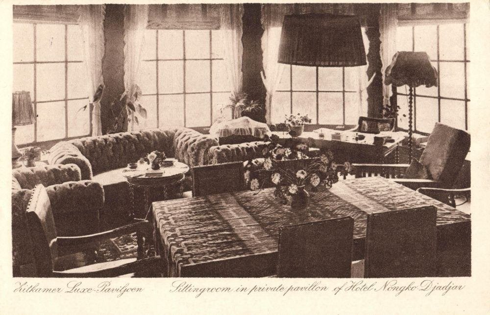 indonesie Indie, Hotel Nongko Djadjar, Zitkamer Ansichtkaart, Ophalen of Verzenden, Voor 1920, Ongelopen, Buiten Europa