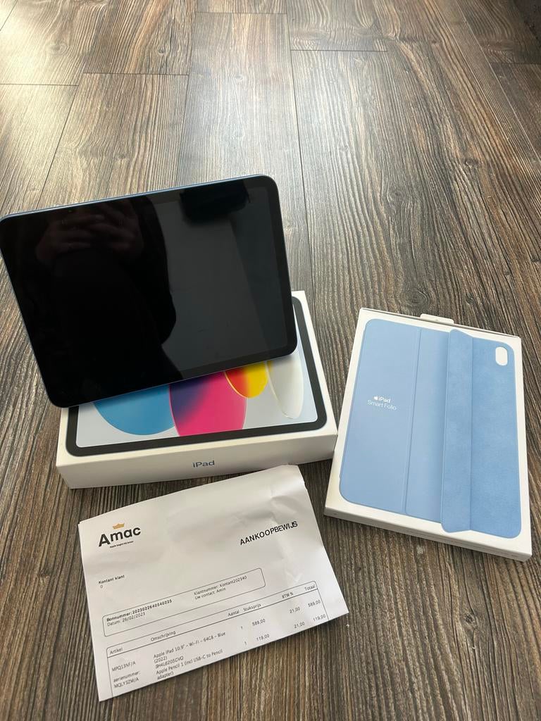 Apple iPad 10e generatie + Apple case - Zo goed als nieuw!, Ophalen of Verzenden, Zo goed als nieuw, Apple iPad, 64 GB