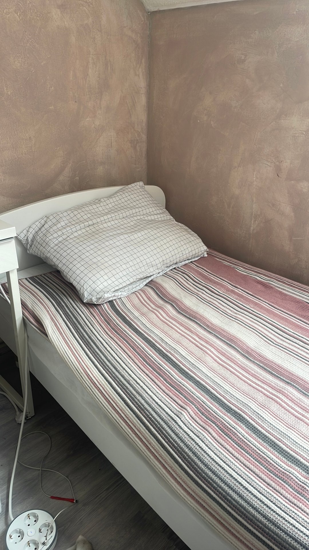 Bed 1 persoon ikea bed met matras, Ophalen, 90 cm, Eenpersoons, Wit
