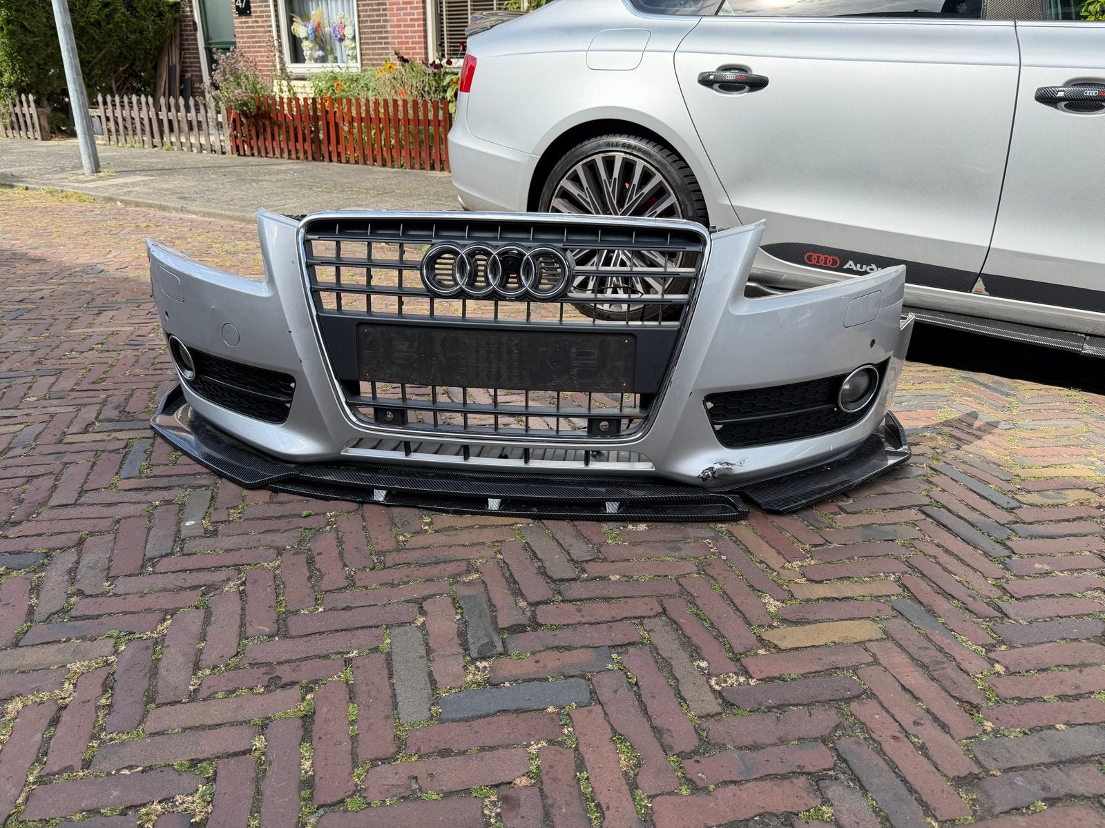 Audi A5 B8 Voorbumper (LX7W) - Met schade / Onderdelen, Ophalen, Gebruikt, Voor, Audi