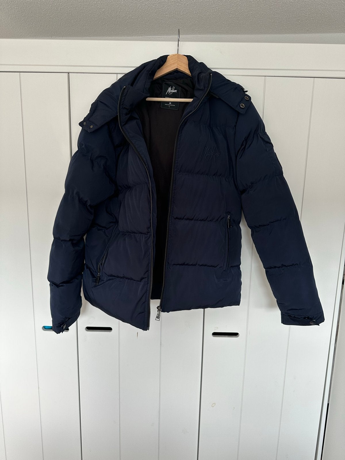 Malelions Puffer Jas Maat L - Nette Staat, Kleding | Heren, Ophalen of Verzenden, Zo goed als nieuw, Maat 52/54 (L), Blauw