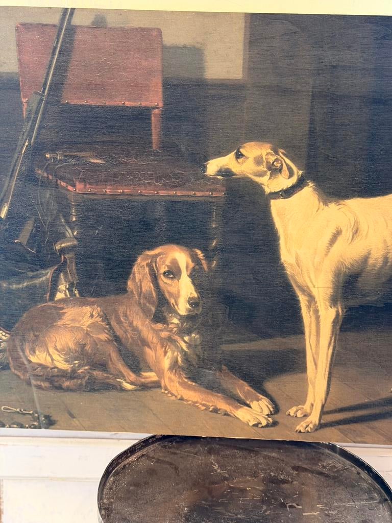 Jachtgezellen (Engels: Hunting Companions) uit 1860, Antiek en Kunst, Kunst | Schilderijen | Klassiek, Ophalen of Verzenden