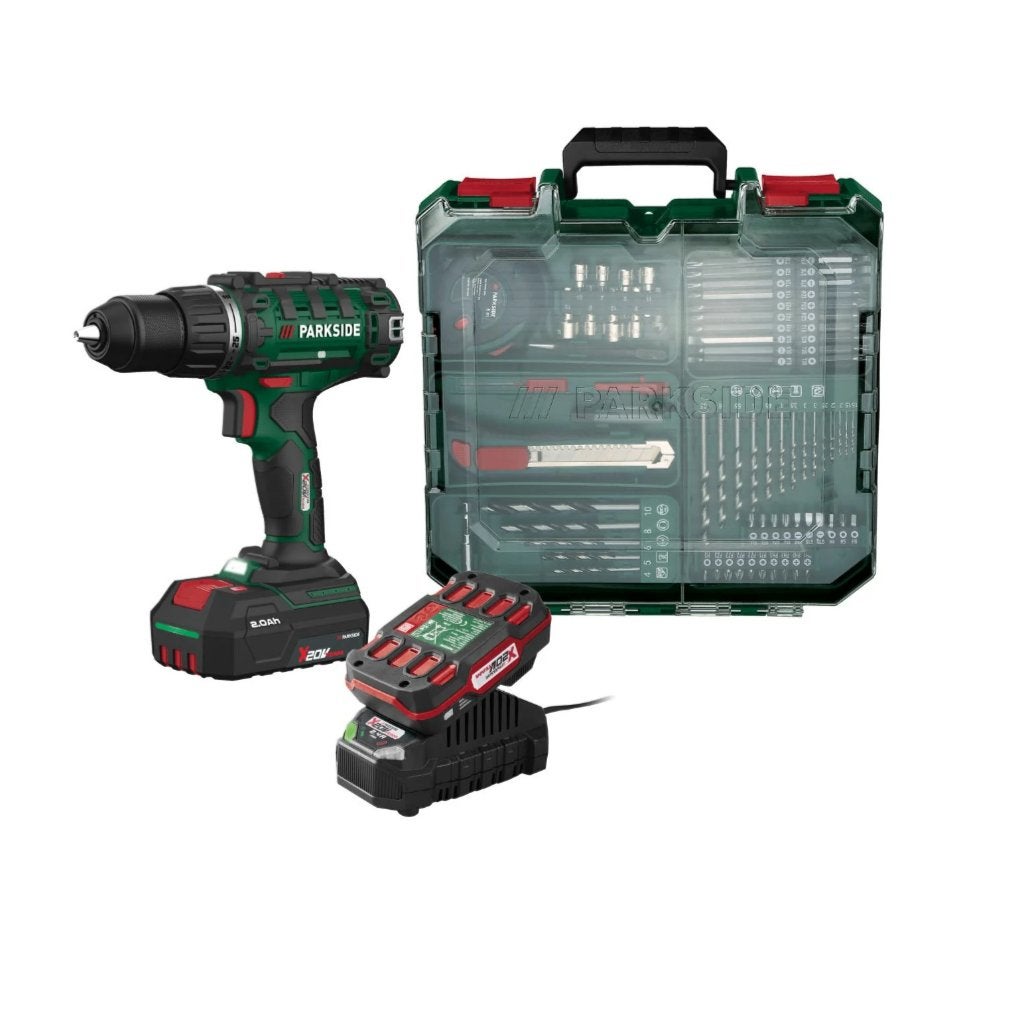 Accuboormachine Parkside 20V met 2 accu's 2Ah. Nieuw.