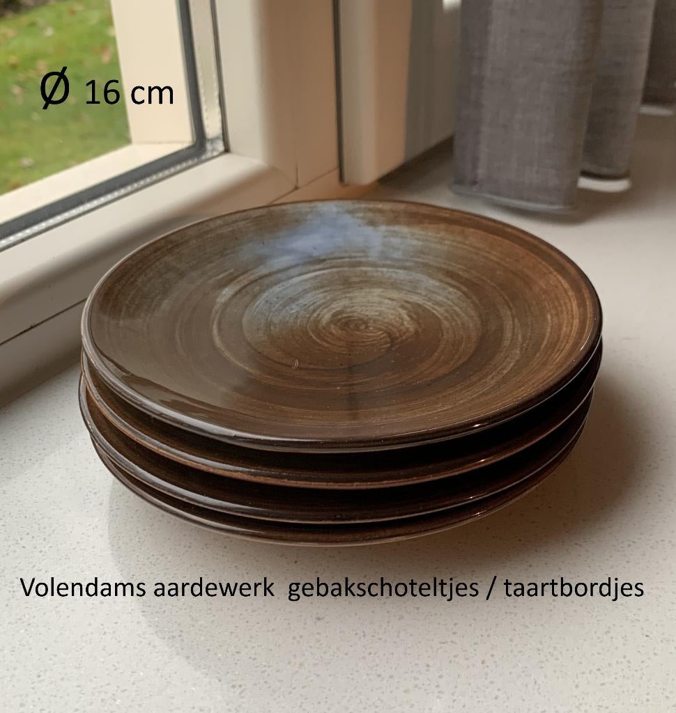Volendams aardewerk gebakbordjes taartbordje gebakschoteltje, Huis en Inrichting, Keuken | Servies, Ophalen of Verzenden, Zo goed als nieuw