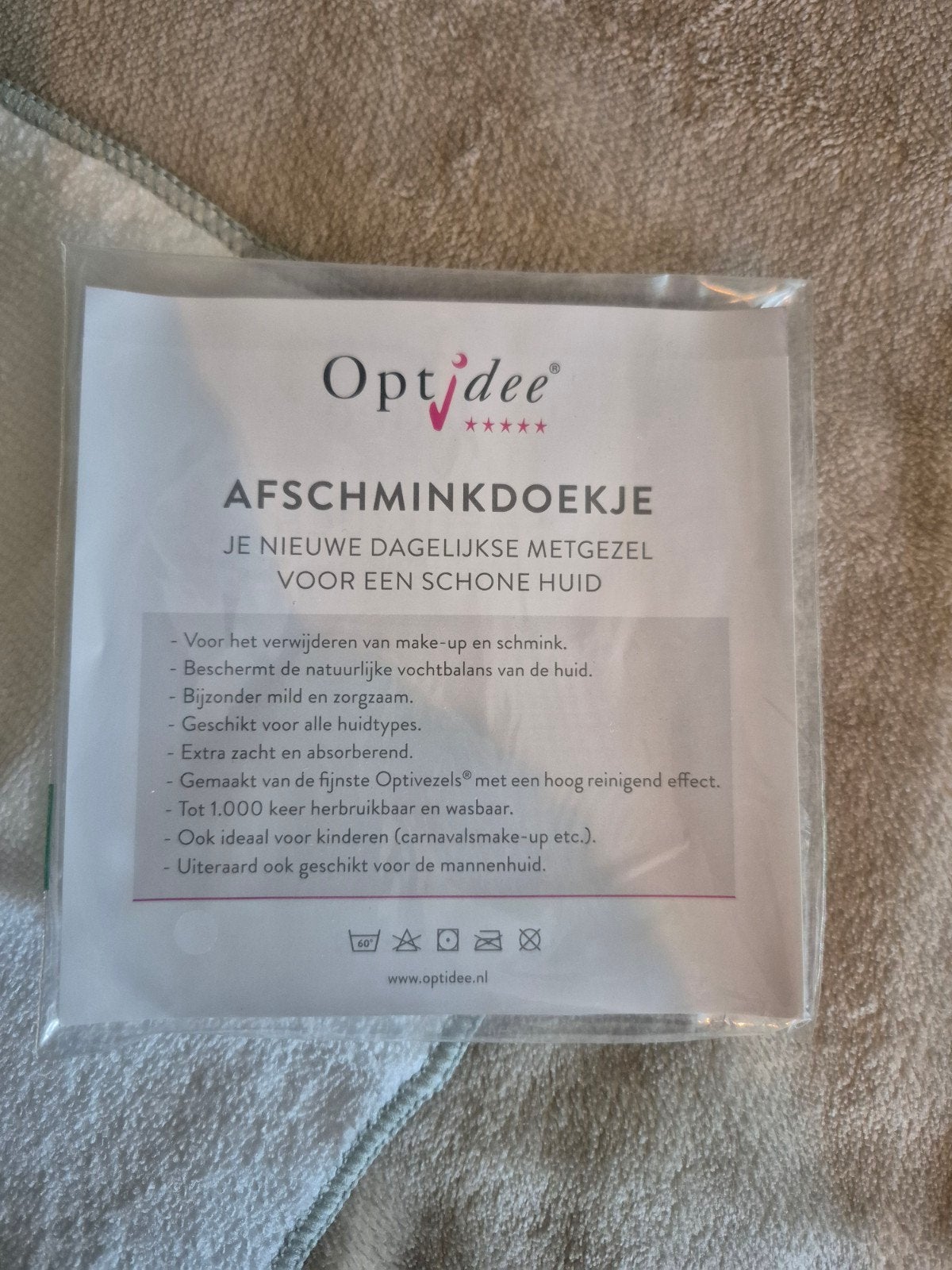 Optidee afschminkdoekje - nieuw, Ophalen of Verzenden, Nieuw, Gehele gezicht