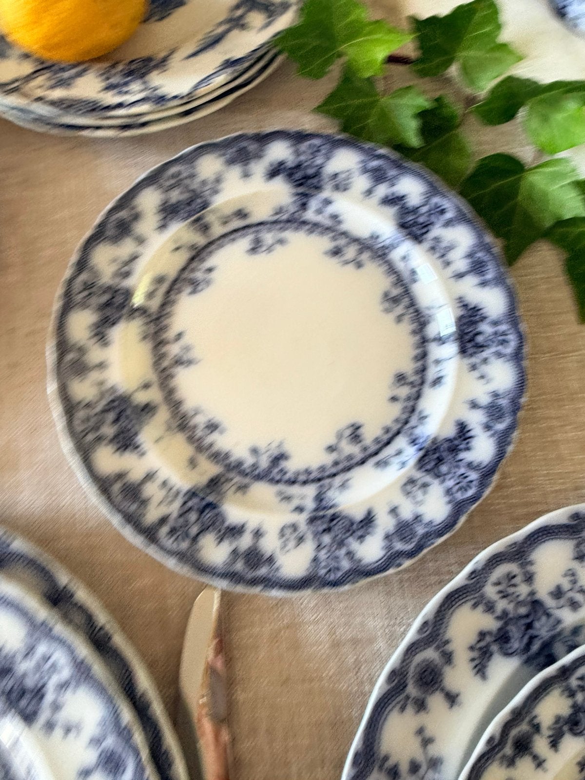 Foto 23 van Furnivals Medina 1898 antiek blue servies 11 pers izgst