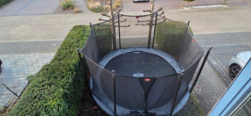 BERG Airflow Trampoline 3.85m met Veiligheidsnet en Trapje, Ophalen of Verzenden, Zo goed als nieuw