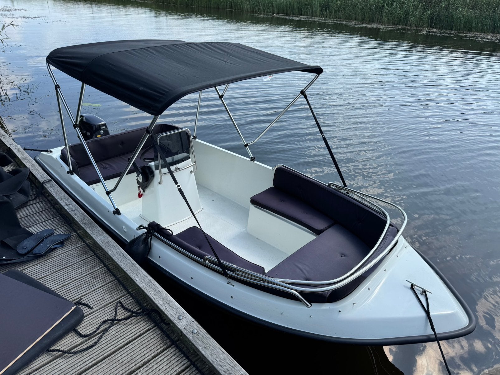 Seafinder 435 consoleboot, 9.8 Tohatsu, trailer, etc., Watersport en Boten, Speedboten, Ophalen, Overige merken, 4 m, Viertaktmotor